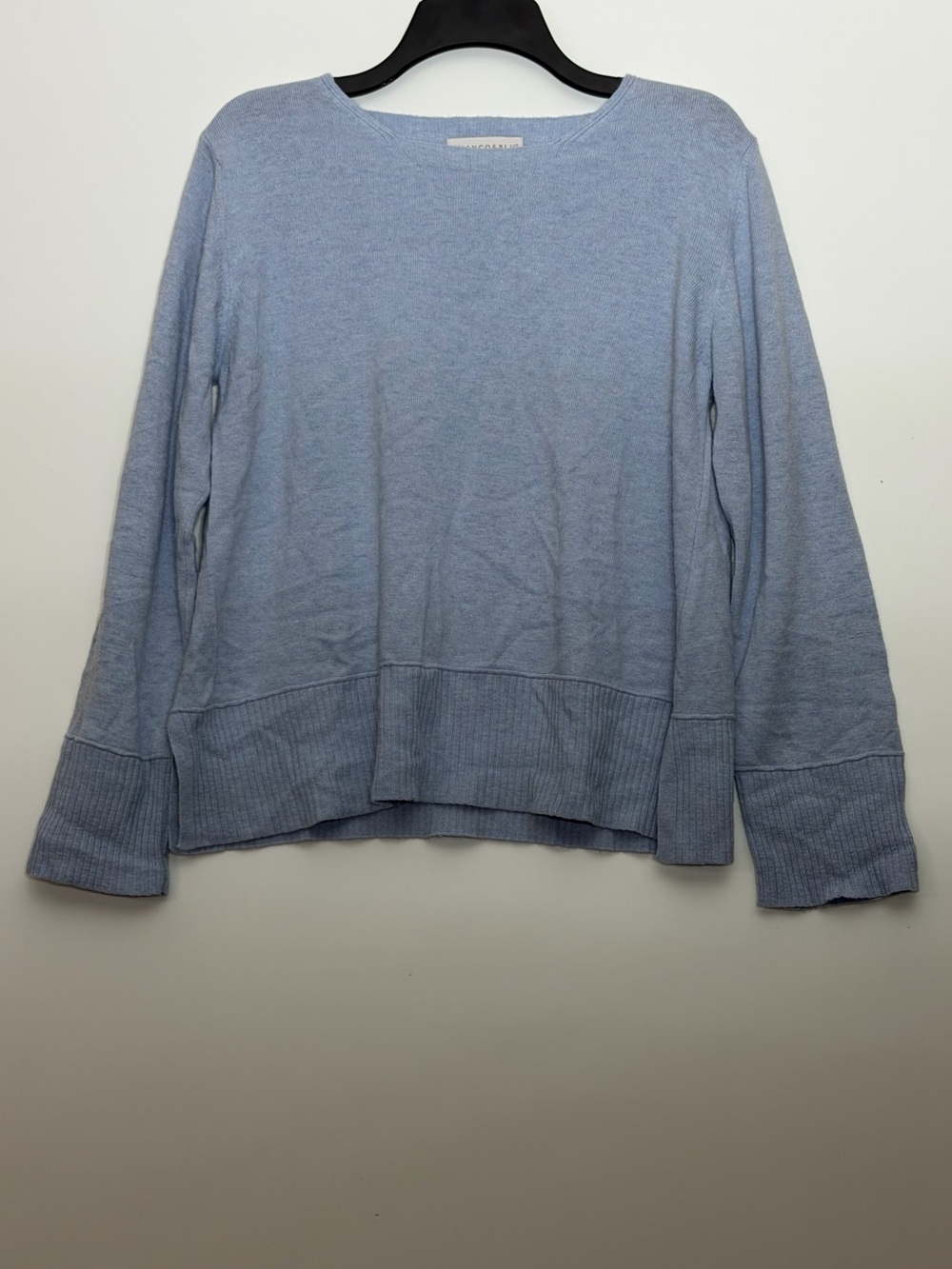 Bianco & Blu Sweater Size S Light Blue Long Sleeve Ribbed Hem